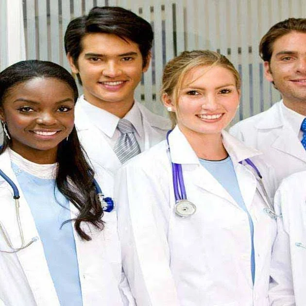 Medical students at university